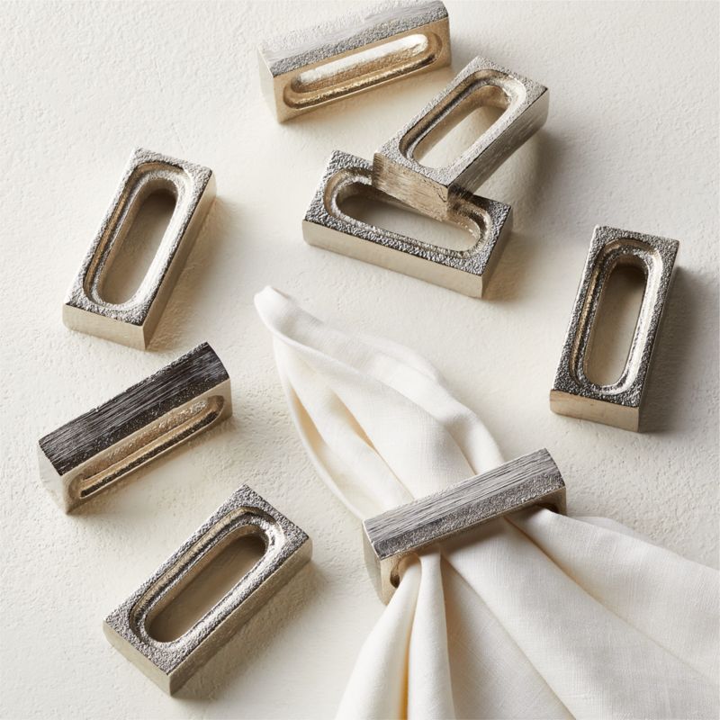 View Barre Silver Napkin Rings Set of 8 details