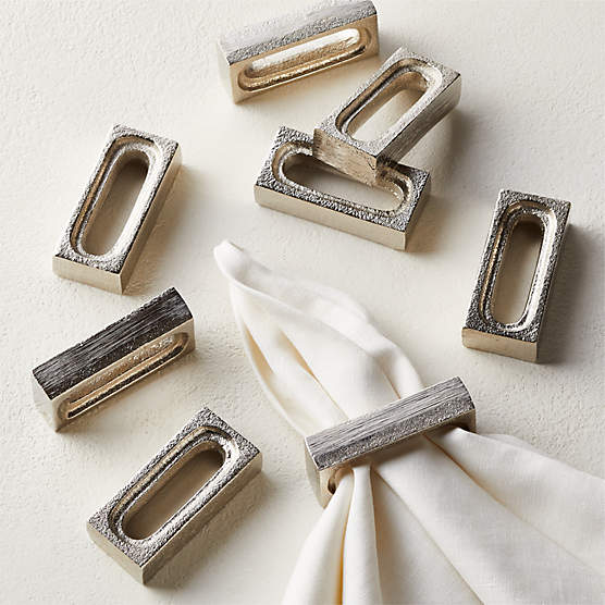 Slink Gold Napkin Rings Set of 8 + Reviews CB2