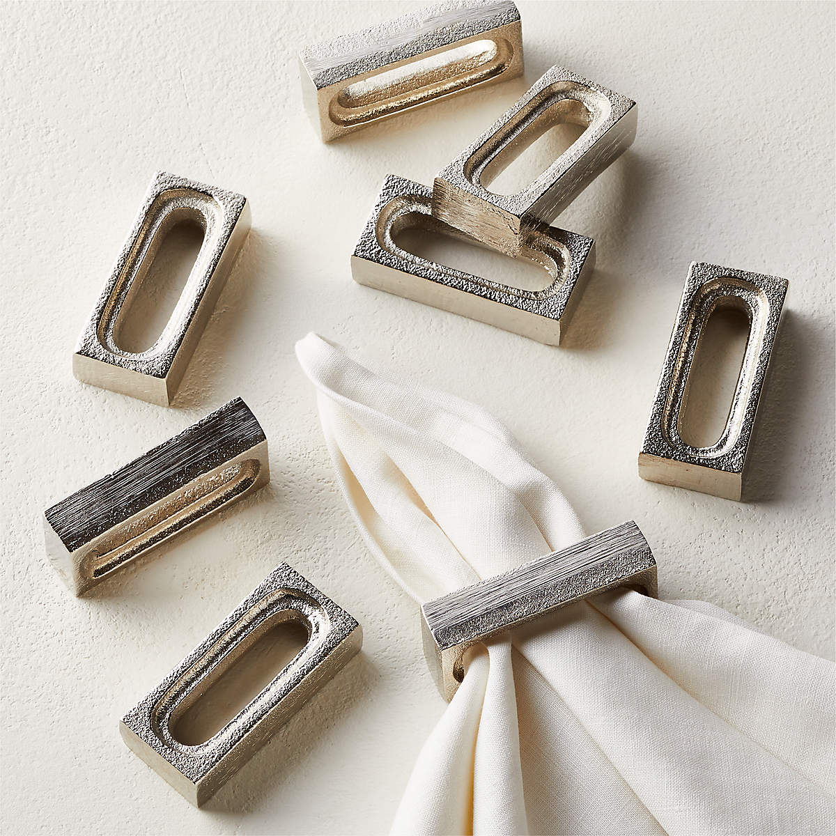 Barre Gold Napkin Rings Set of 8 | CB2