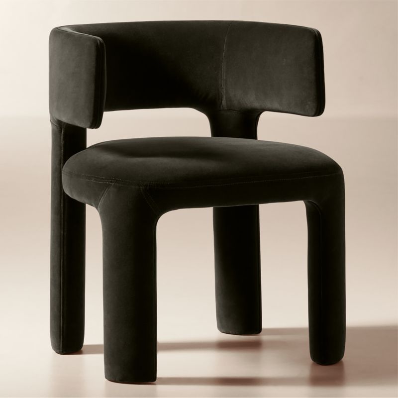 Basel Mink Velvet Dining Armchair Set of 4 - image 2 of 7