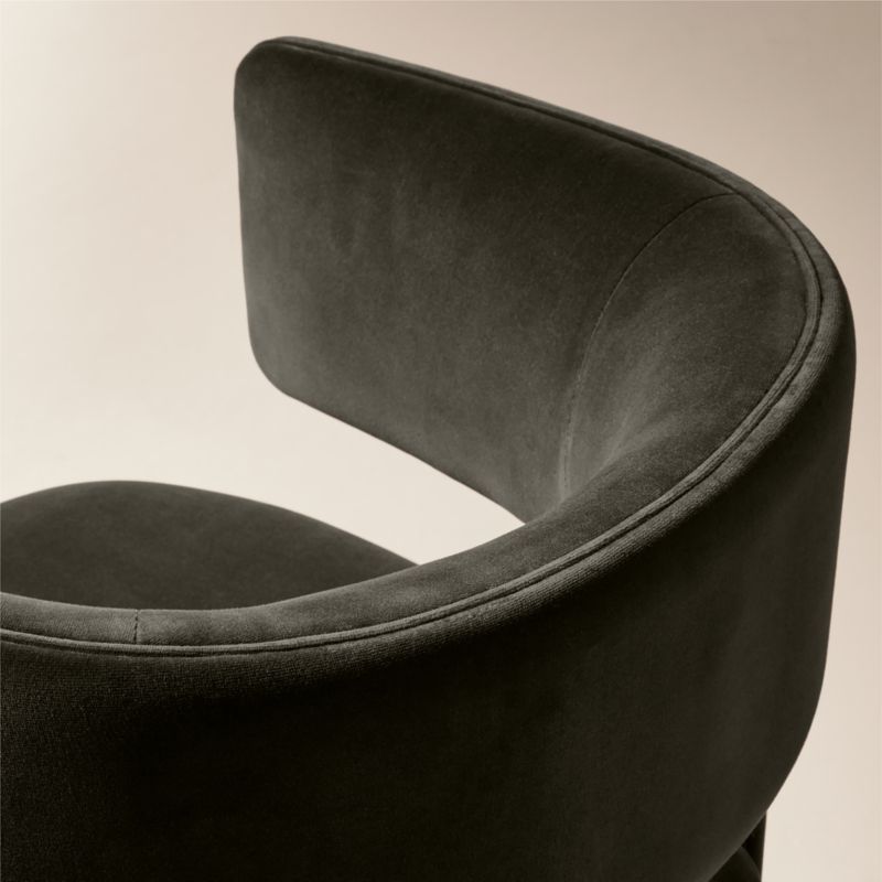 Basel Mink Velvet Dining Armchair Set of 4 - image 5 of 7
