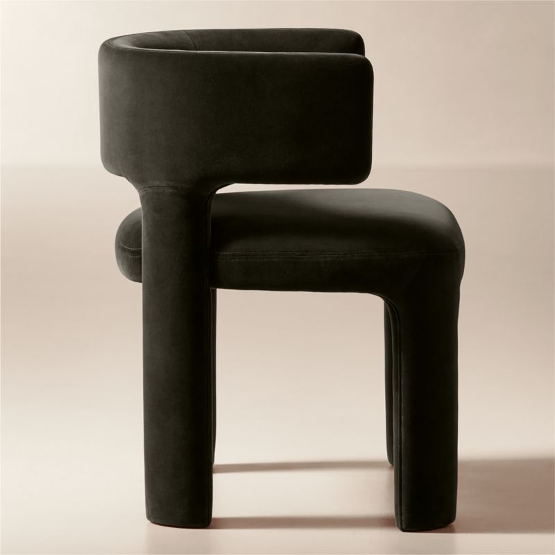 Basel Mink Velvet Dining Armchair Set of 4 - image 3 of 7