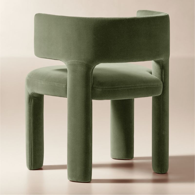 Basel Sage Velvet Dining Armchair - image 4 of 7