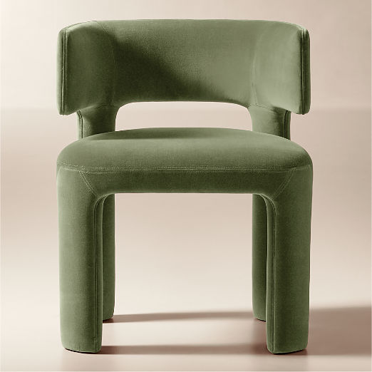 Basel Sage Velvet Dining Armchair