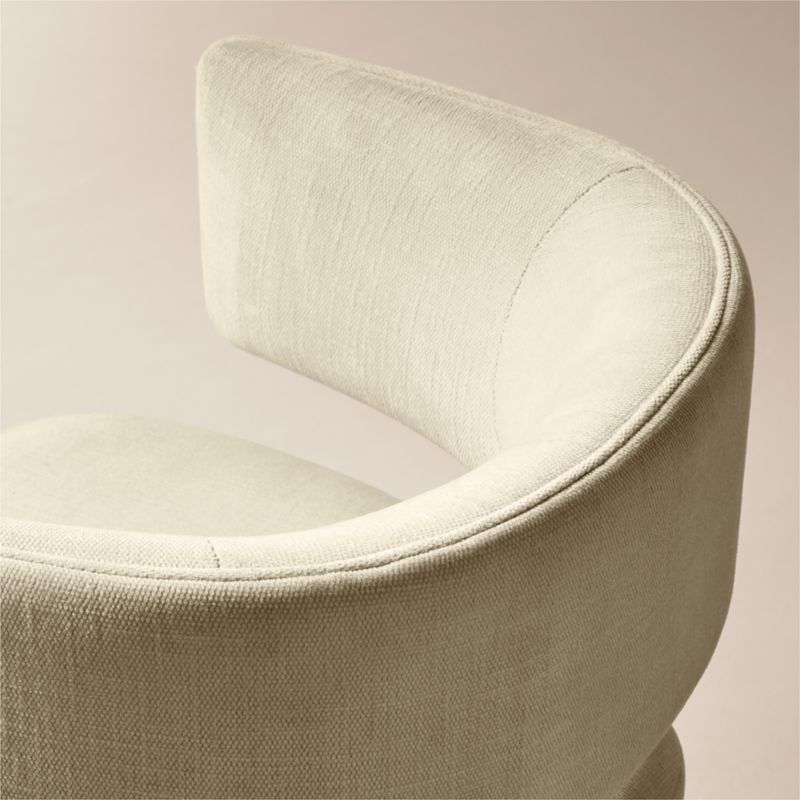 Basel Warm White Performance Fabric Dining Armchair - image 5 of 7