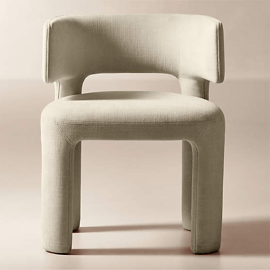 Basel Warm White Performance Fabric Dining Armchair Set of 4