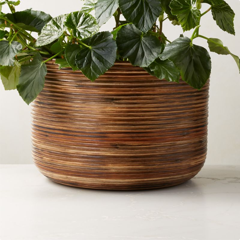 Basket Burnt Rattan Large Planter - image 2 of 7