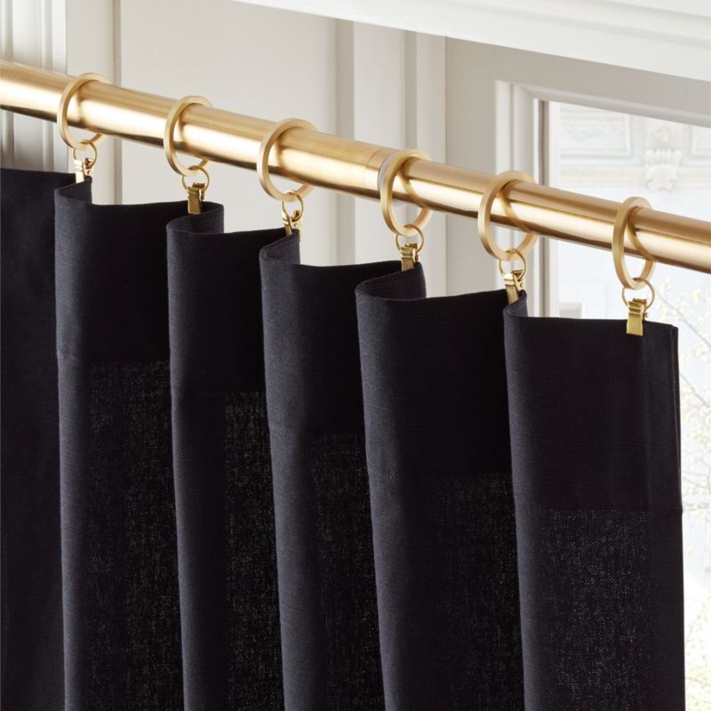 Basketweave Black Cotton Window Curtain Panel 48''x84'' - image 1 of 5