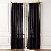 Basketweave Black Blackout Window Curtain Panel 48"x96''