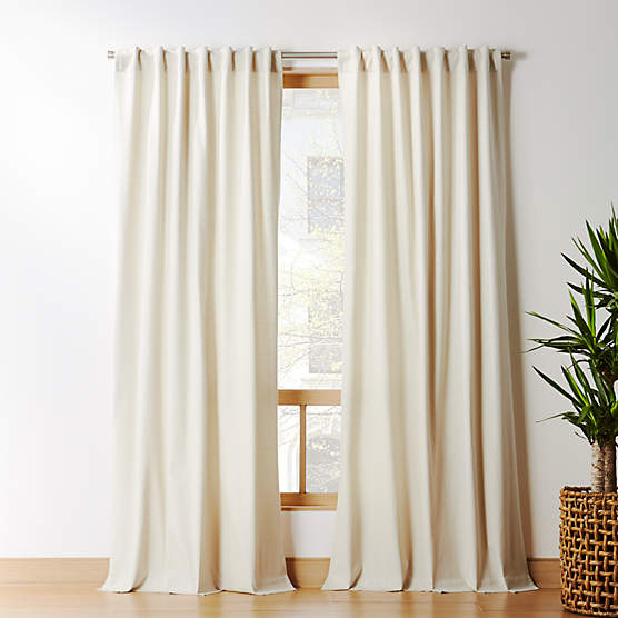 Basketweave Natural Tan Cotton Window Curtain Panel 48"x120"