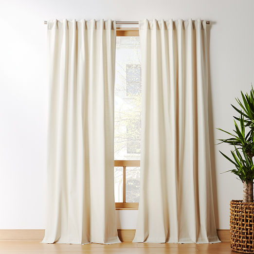 Basketweave Natural Tan Cotton Window Curtain Panel