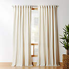 Lea Warm White Striped Linen Sheer Window Curtain Panel 48"x84"