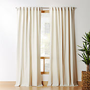 Basketweave Natural Tan Cotton Window Curtain Panel 48"x84"