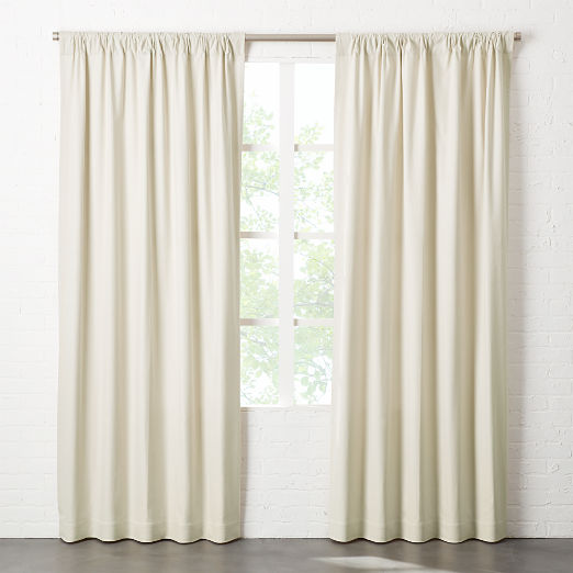 Basketweave Natural Tan Cotton Window Curtain Panel