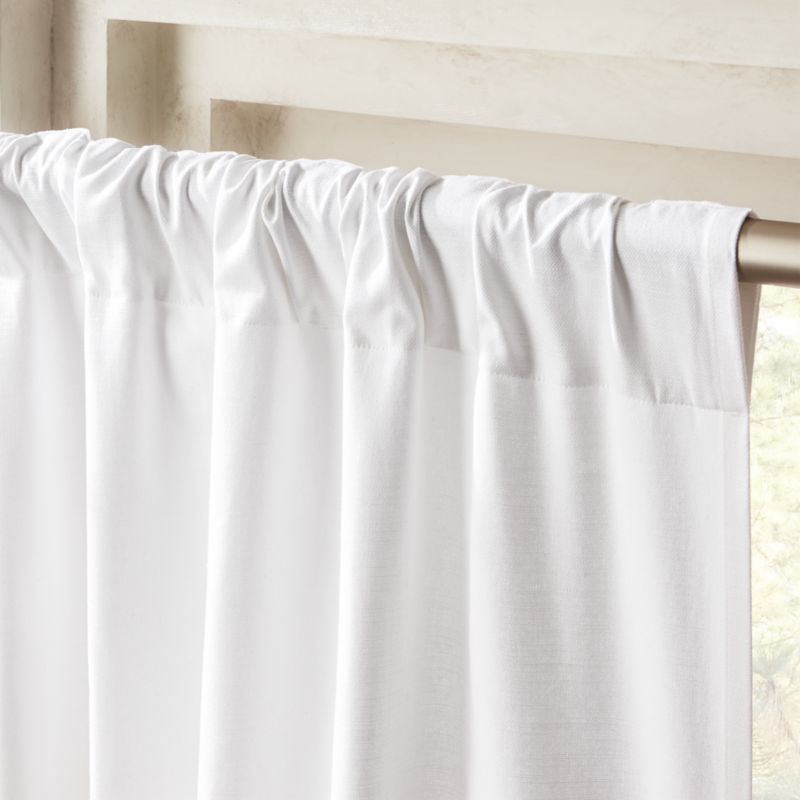 Basketweave White Cotton Window Curtain Panel 48"x84" - image 2 of 5