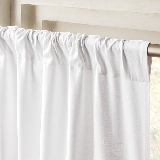 Basketweave White Cotton Window Curtain Panel 48"x96"