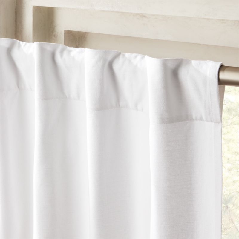 Basketweave White Cotton Window Curtain Panel 48"x84" - image 1 of 5