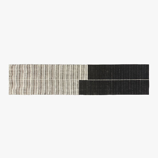 Bass Black Handloomed Runner Rug 2.5'x12'