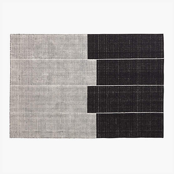 Bass Handloomed Black Area Rug 6'x9'