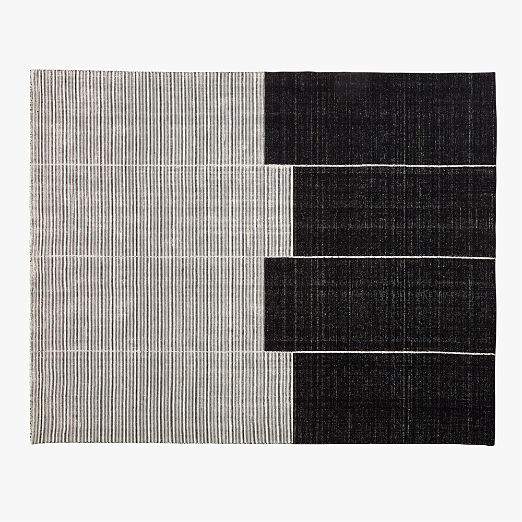 Bass Handloomed Black Area Rug 8'x10'