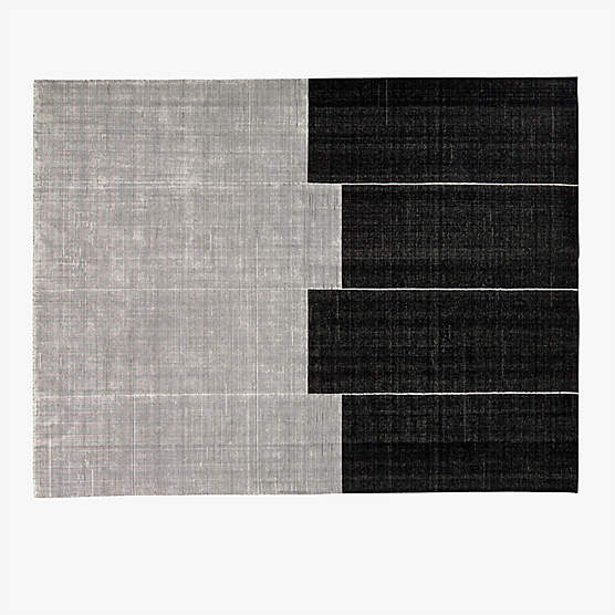 Bass Handloomed Black Area Rug 9'x12'