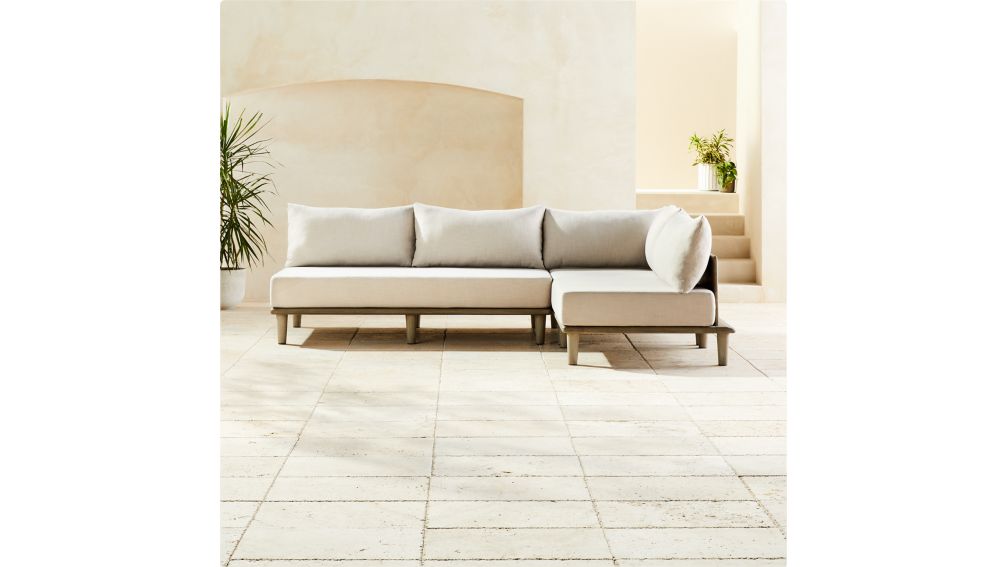 Baixa 3Piece Wood Outdoor Sectional + Reviews CB2 Canada