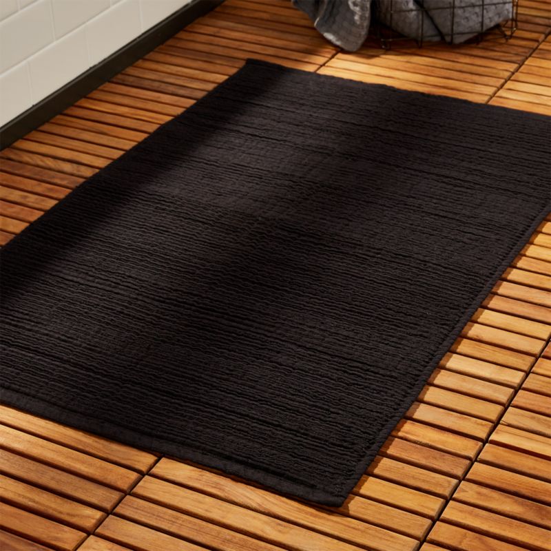 black bath mat