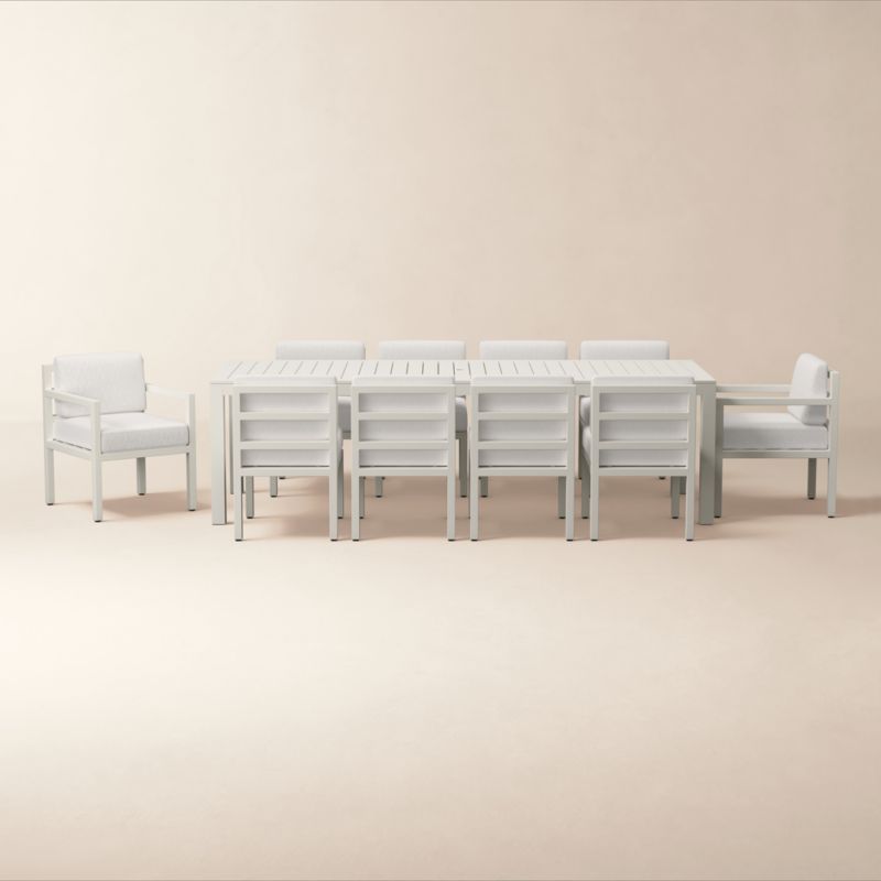 Bay 104" Rectangular Ivory Aluminum Outdoor Dining Table - image 6 of 7