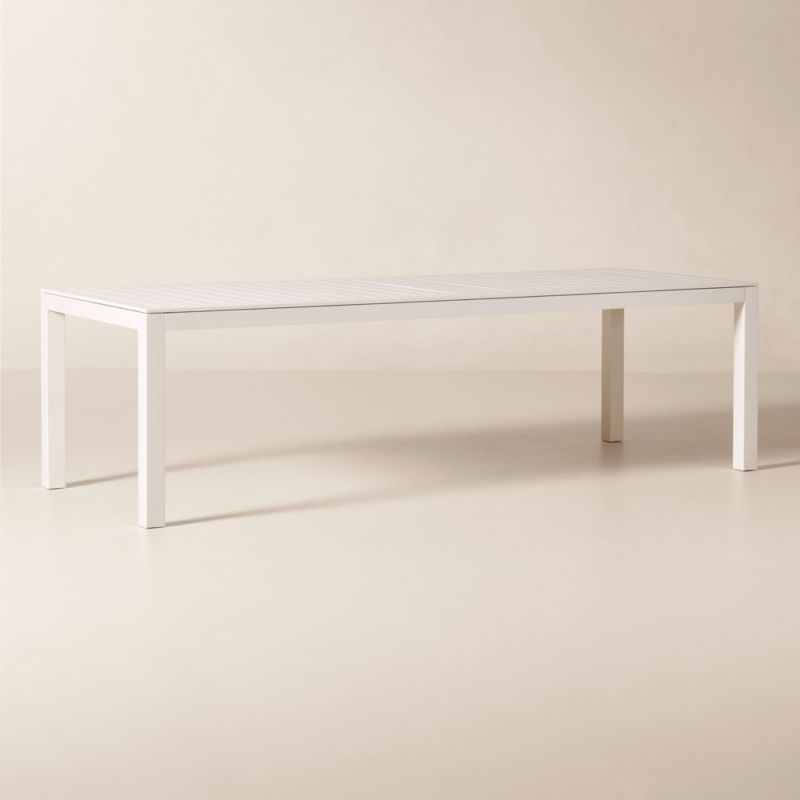 Bay 104" Rectangular Ivory Aluminum Outdoor Dining Table - image 2 of 6