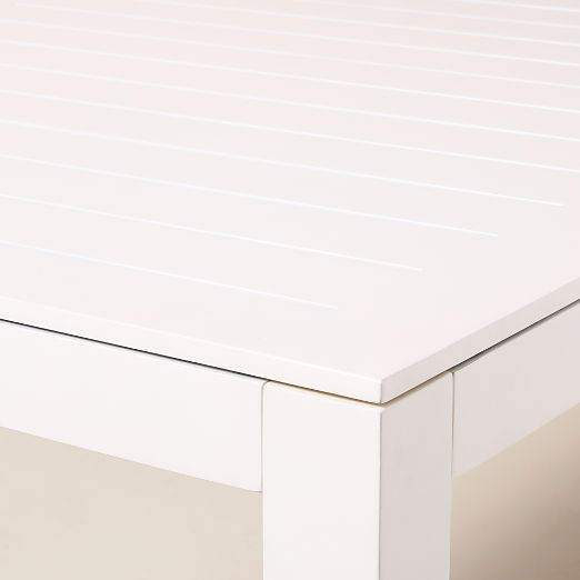 Bay 104" Ivory Aluminum Outdoor Dining Table Set with Ivory Cushions