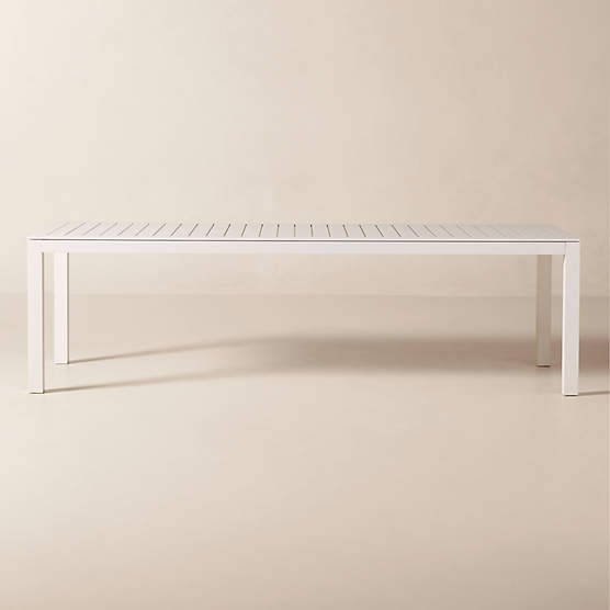 Bay 104" Rectangular Ivory Aluminum Outdoor Dining Table