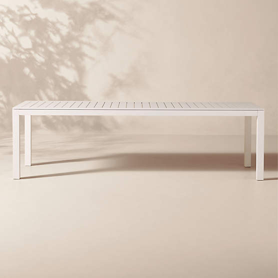 Bay 104" Rectangular Ivory Aluminum Outdoor Dining Table