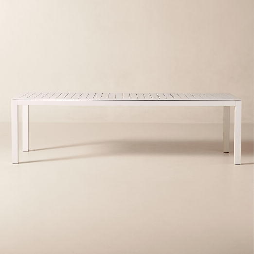 Bay 104" Rectangular Ivory Aluminum Outdoor Dining Table