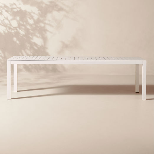 Bay 104" Rectangular Ivory Aluminum Outdoor Dining Table