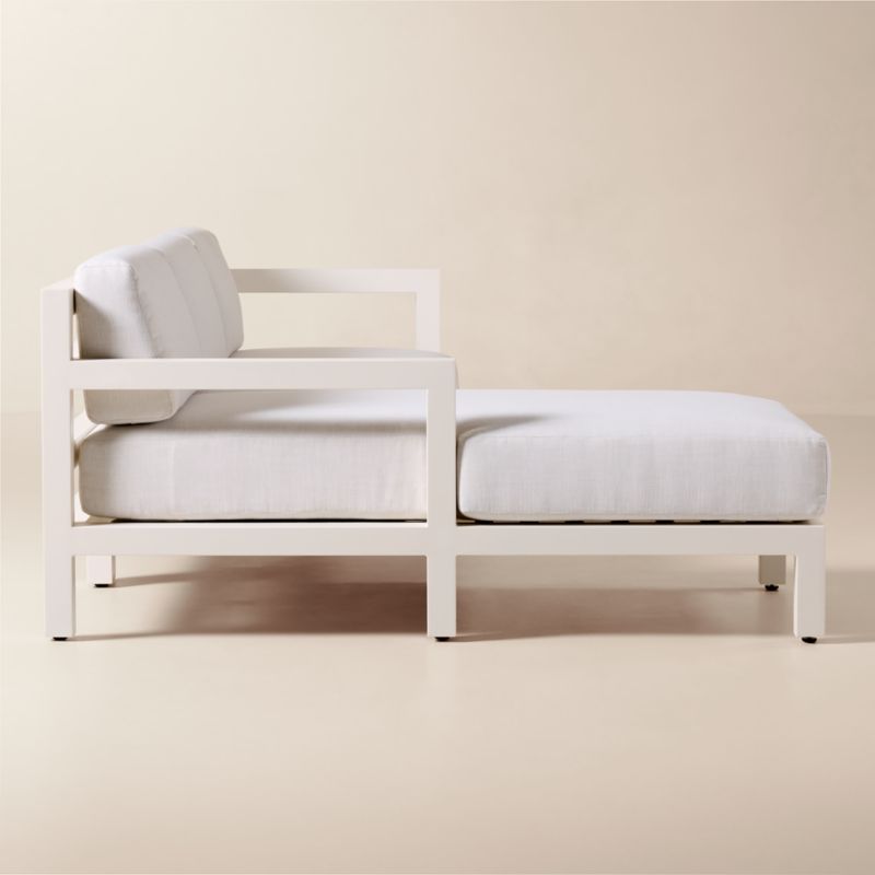 Bay 2-Piece Ivory Aluminum Left-Arm Chaise Outdoor Sectional Sofa with Ivory Cushions - image 2 of 8