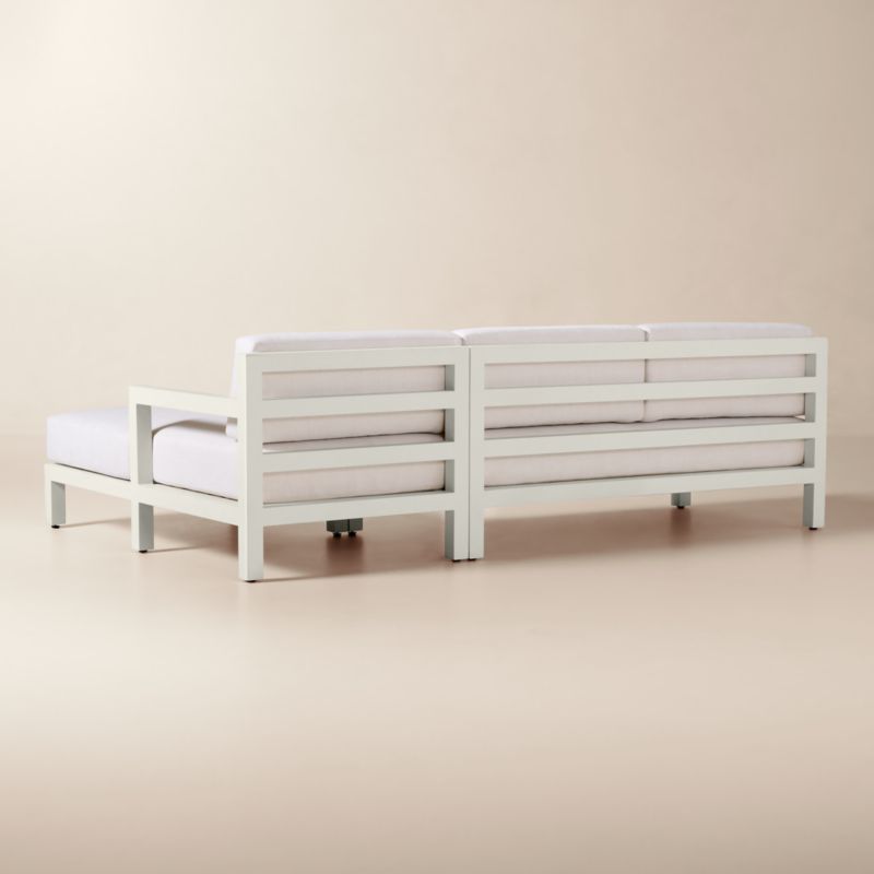Bay 2-Piece Ivory Aluminum Right-Arm Chaise Outdoor Sectional Sofa Chaise with Ivory Cushions - image 3 of 7