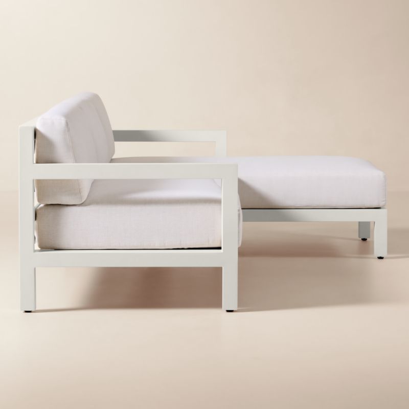 Bay 2-Piece Ivory Aluminum Right-Arm Chaise Outdoor Sectional Sofa Chaise with Ivory Cushions - image 2 of 7