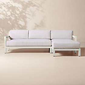 Pinet Teak Outdoor Lounge Chair With Warm Light Grey Sunbrella