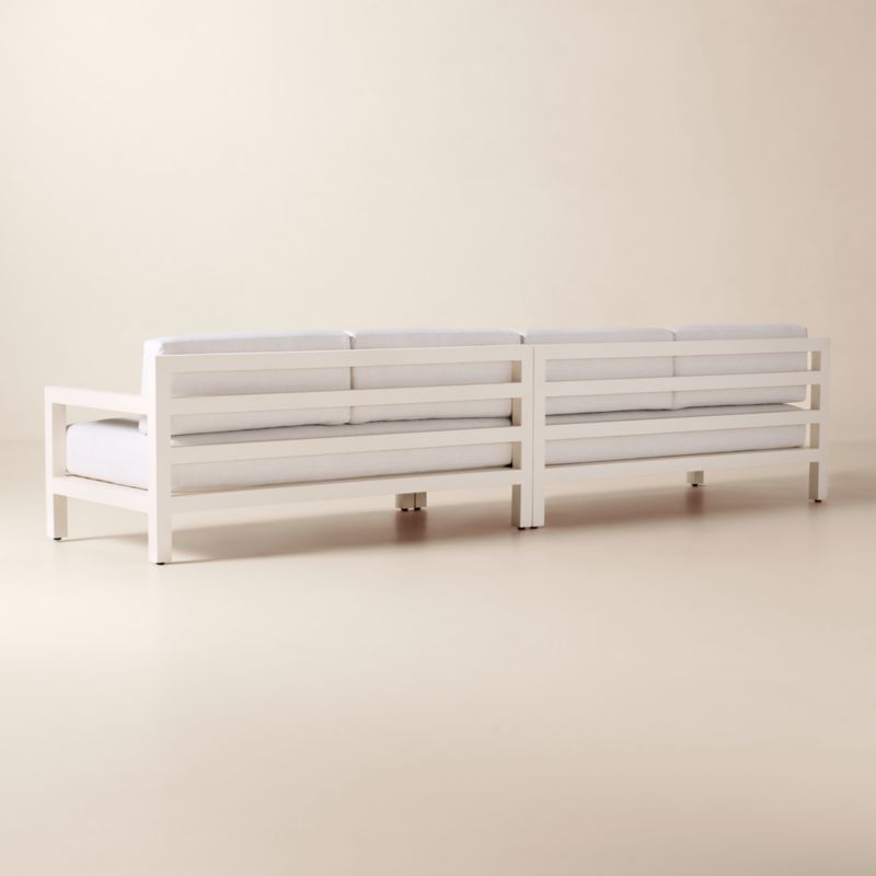 Bay 2-Piece Ivory Aluminum Outdoor Sectional Sofa with Ivory Cushions - image 3 of 8