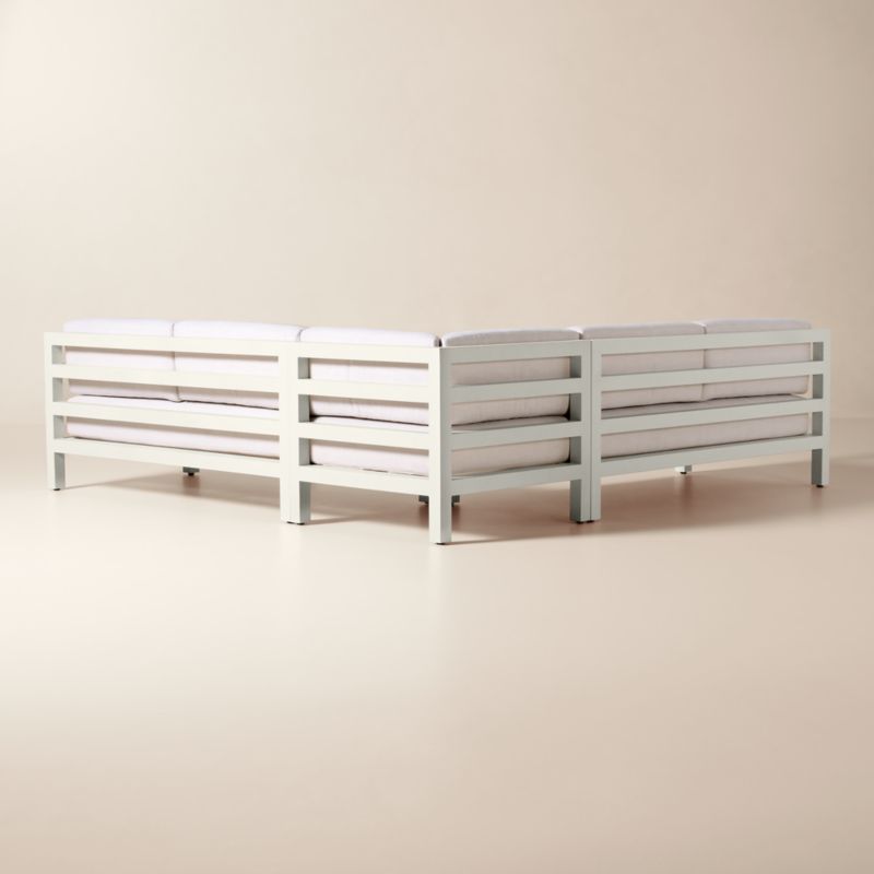 Bay 3-Piece Ivory Aluminum Outdoor Sectional Sofa with Ivory Cushions - image 3 of 8