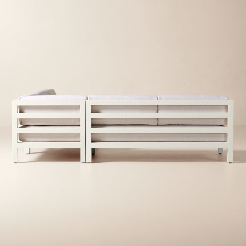 Bay 3-Piece Ivory Aluminum Outdoor Sectional Sofa with Ivory Cushions - image 2 of 8