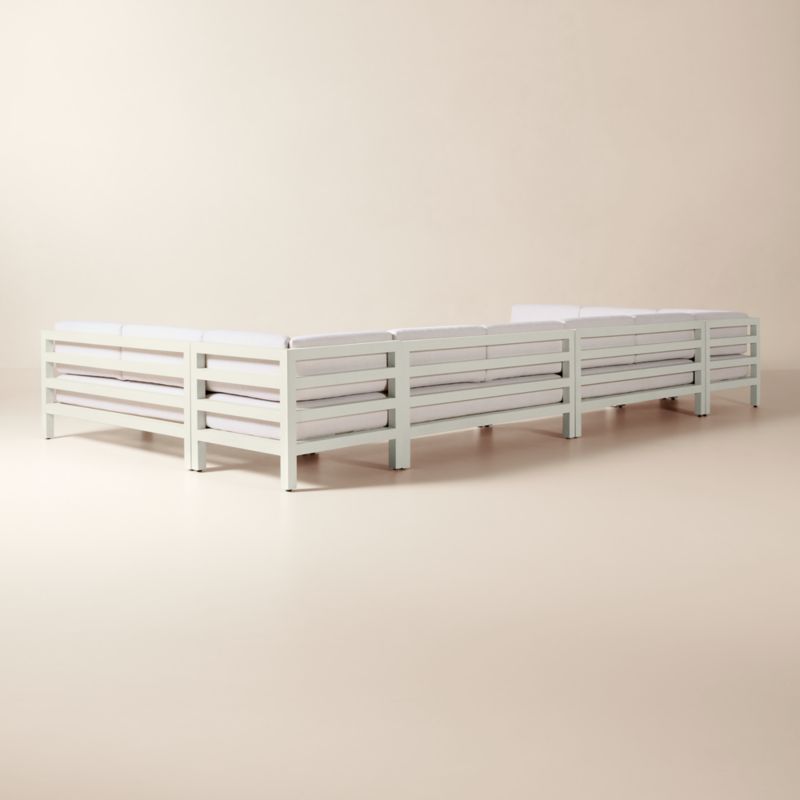 Bay 6-Piece Ivory Aluminum Outdoor Sectional Sofa with Ivory Cushions - image 3 of 8
