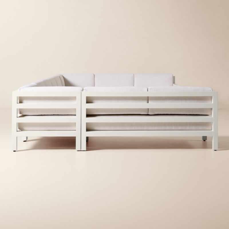 Bay 6-Piece Ivory Aluminum Outdoor Sectional Sofa with Ivory Cushions - image 2 of 8