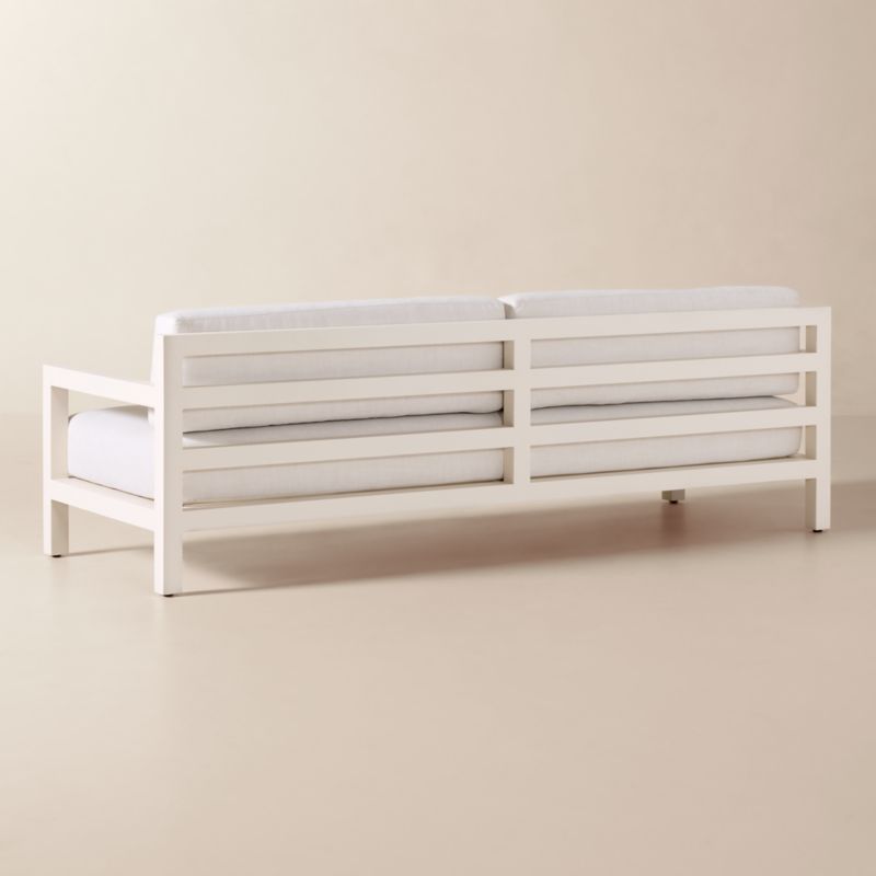 Bay 95" Ivory Aluminum Outdoor Sofa with Ivory Cushions - image 4 of 9