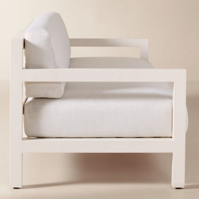 Bay 95" Ivory Aluminum Outdoor Sofa with Ivory Cushions - image 3 of 9