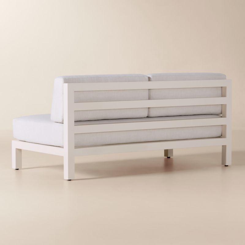 Bay Ivory Aluminum Outdoor Armless Loveseat with Ivory Cushions - image 4 of 8