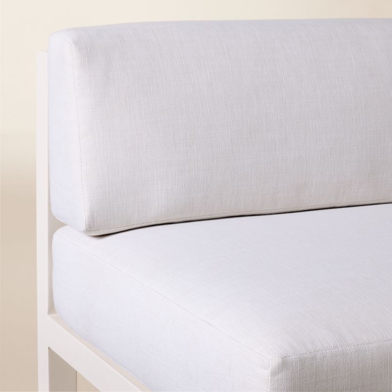 Bay Ivory Aluminum Outdoor Armless Loveseat with Ivory Cushions - image 6 of 8