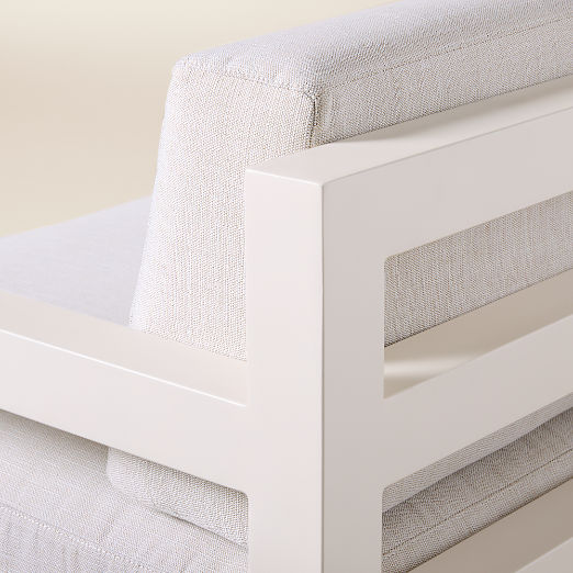 Bay Ivory Aluminum Outdoor Armless Loveseat with Ivory Cushions