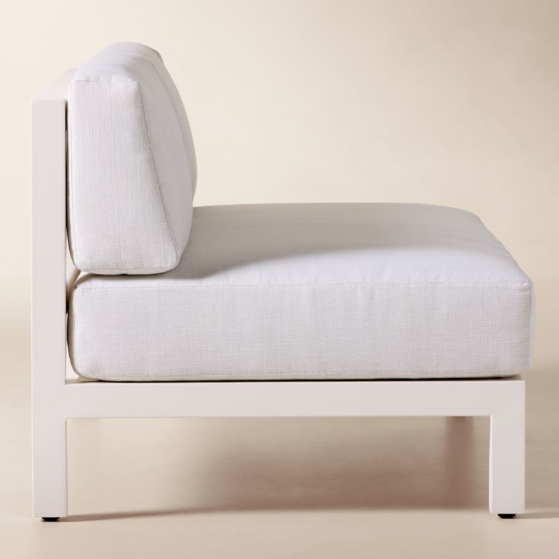 Bay Ivory Aluminum Outdoor Armless Loveseat with Ivory Cushions - image 3 of 8