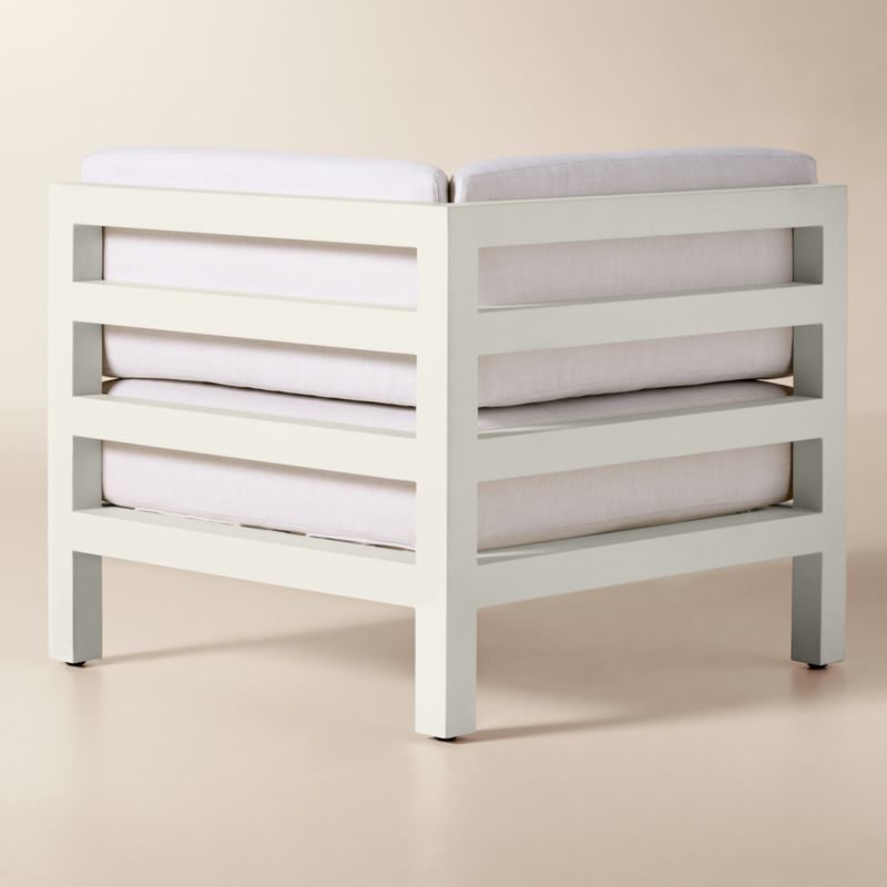 Bay Ivory Aluminum Outdoor Corner Chair with Ivory Cushions - image 4 of 8